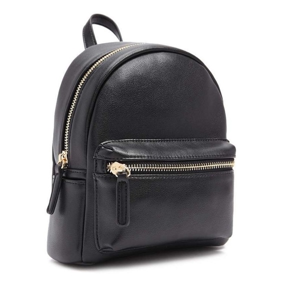 Forever 21 Mini faux Leather Backpack Purse Black - Picture 1 of 14